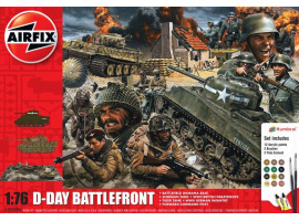 обзорное фото Scale model 1/76 starter kit diorama "Battle front D-Day" Airfix A50009A Dioramas