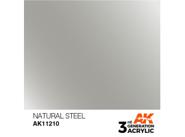 обзорное фото Акрилова фарба NATURAL STEEL METALLIC - НАТУРАЛЬНА СТАЛЬ МЕТАЛІК / INK АК-Interactive AK11210 Металіки та металайзери