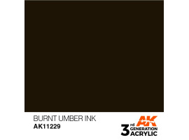 обзорное фото Акрилова фарба BURNT UMBER – ОБСМАЖЕНА УМБРА / INK AK-interactive AK11229 Standart Color