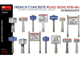 обзорное фото French concrete road signs 1930-40s Normandy Accessories 1/35