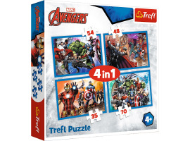 обзорное фото Puzzles 4in1: Brave Avengers - Marvel Puzzle sets