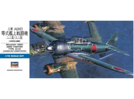 Assembled model airplane MITSUBISHI A6M3 ZERO FIGHTER TYPE 22/32 D26 1:72