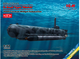 обзорное фото Збірна модель 1/72 підводний човен типу "Molch" ICMS019 Підводний флот