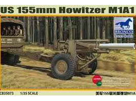 Assembled model of the American gun M1A1 155mm Howitzer
