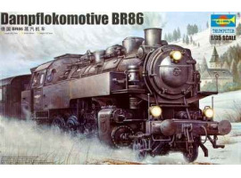 обзорное фото Збірна модель 1/35 Німецький локомотив Dampflokomotive BR86 Trumpeter 00217 Залізниця 1/35