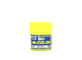 обзорное фото Fluorescent Yellow gloss, Mr. Color solvent-based paint 10 ml. (Флуоресцентний Жовтий глянсовий) Нітрофарби