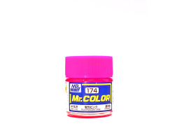 обзорное фото Fluorescent Pink gloss, Mr. Color solvent-based paint 10 ml. (Флуоресцентний Рожевий глянсовий) Нітрофарби