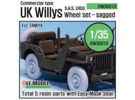 обзорное фото  WW2 U.K. Commando/SAS Jeep Wheel set  Смоляные колёса