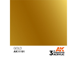 обзорное фото Акрилова фарба GOLD METALLIC - ЗОЛОТИЙ МЕТАЛІК / INK АК-Interactive AK11191 Металіки та металайзери