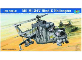 обзорное фото Збірна модель 1/35 Гелікоптер Mil Мі-24V Hind-E Trumpeter 05103 Гелікоптери 1/35