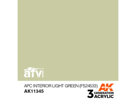 обзорное фото Акрилова APC INTERIOR LIGHT GREEN / Інтер'єрний світло-зелений (FS24533) – AFV AK-interactive AK11345 AFV Series