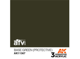 обзорное фото Акрилова фарба BASE GREEN (PROTECTIVE) / Базовий зелений (захисний) – AFV АК-інтерактив AK11367 AFV Series