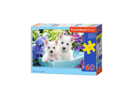 обзорное фото Puzzle "Puppies of the West Highland White Terrier" 60 pcs 60 items
