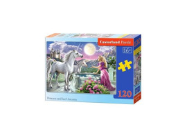 обзорное фото Puzzle "Princess and unicorns" 120 pieces 120 items