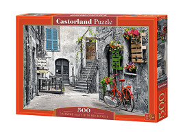 обзорное фото Puzzle CHARMING ALLEY WITH RED BICYCLE 500 pieces 500 items