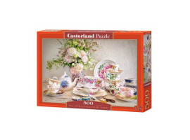 обзорное фото Puzzle "Tea set and flowers" 500 pieces 500 items