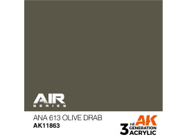 обзорное фото Акрилова фарба ANA 613 Olive Drab / Оливково-сірий AIR АК-interactive AK11863 AIR Series