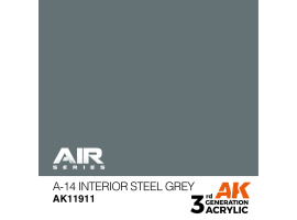 обзорное фото Акриловая краска A-14 Interior Steel Grey / Стальной серый AIR АК-интерактив AK11911 AIR Series