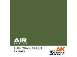 обзорное фото Акриловая краска A-19f Grass Green / Зеленая трава AIR АК-интерактив AK11913 AIR Series