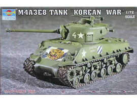 обзорное фото Збірна модель 1/72 американський танк M4A3E8 (T80 Tracked) Korean War Trumpeter 07229 Бронетехніка 1/72