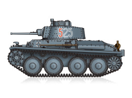 обзорное фото Сборная модель German Pz.Kpfw. 38(t) Ausf.E/F Бронетехника 1/72