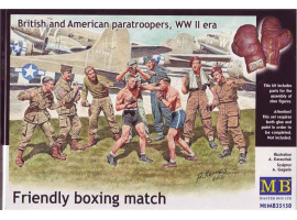 "Friendly boxing match. British and American paratroopers, WW II era"