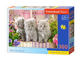 обзорное фото Пазл THREE GREY KITTENS / Три серых котенка 300 шт 300 элементов