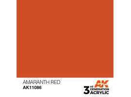 обзорное фото Акриловая краска AMARANTH RED – STANDARD / (АМАРАНТ) БАРХАТНЫЙ КРАСНЫЙ АК-интерактив AK11086 Standart Color