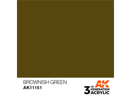 обзорное фото Акрилова фарба BROWNISH GREEN – STANDARD / КОРИЧНЕВИЙ ЗЕЛЕНИЙ AK-interactive AK11151 Standart Color