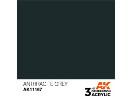 обзорное фото Акрилова фарба ANTHRACITE GREY – STANDARD / АНТРАЦИТОВИЙ СІРИЙ  AK-interactive AK11167 Standart Color