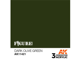 обзорное фото Акрилова фарба DARK OLIVE GREEN – ТЕМНО-ОЛИВКОВИЙ ЗЕЛЕНИЙ FIGURES АК-інтерактив AK11421 Figure Series