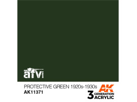 обзорное фото Акриловая краска PROTECTIVE GREEN 1920-1930 /  Защитно зелёный 1920-1930 – AFV АК-интерактив AK11371 AFV Series