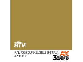 обзорное фото Акрилова фарба RAL 7028 Dunkelgelb (Initial) / Темно-жовтий (ранній) – AFV АК-інтерактив AK11318 AFV Series
