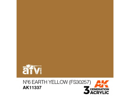 обзорное фото Акриловая краска Nº6 EARTH YELLOW Жёлтая земля – AFV (FS30257) АК-интерактив AK11337 AFV Series