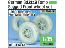обзорное фото German Sd.Kfz.9 Famo Sagged front Wheel set ( for Tamiya 1/35) Смоляные колёса