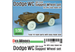 WW2 U.S Dodge WC 4X4 Sagged wheel set (for AFV club, Italeri 1/35)