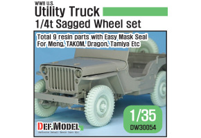 WW2 U.S DUKW Amphibious truck Sagged wheel set (for Italeri 1/35)