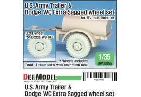 WW2 U.S Trailer and Dodge WC Extra Sagged wheel set (for WC6x6, M101 trailer)