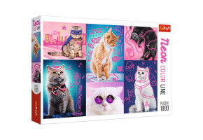 Пазлы Неоновые рисунки: Супер коты 1000шт