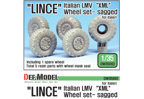 Italian LMV Lince "XML" Sagged Wheel set (for Italeri 1/35)