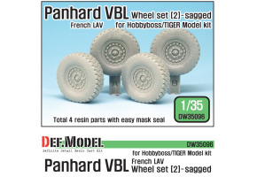 French Panhard VBL LAV Sagged Wheel set - 2( for Tiger model, Hobbyboss 1/35)