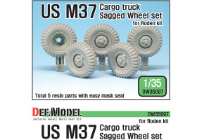 U.S. M37 Cargo truck Sagged Wheel set ( for Roden 1/35)