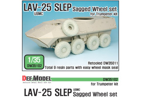 US LAV-25 SLEP Sagged Wheel set (for Trumpeter 1/35) Retooled DW35011