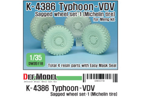 K-4386 Typhoon-VDV Sagged wheel set 1- Michelin ( for meng 1/35)