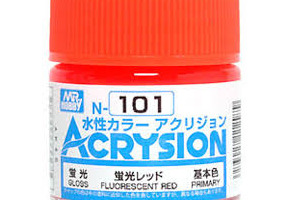 Акриловая краска на водной основе Acrysion Fluorescent Red / Флуоресцентный Красный Mr.Hobby N101