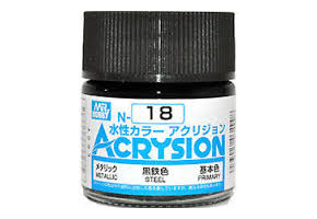 Акриловая краска на водной основе Acrysion Steel / Сталь Mr.Hobby N18