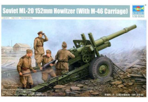 Сборная модель 1/35 Советская  пушка ML-20 152mm Howitzer (With M-46 Carriage) Трумпетер 02324