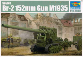Сборная модель 1/35 Советская пушка 152-мм Br-2 152mm Gun M1935 Трумпетер 02338