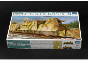 Сборная модель 1/35 Бронепоезд Kanonen und Flakwagen Трумпетер 01511