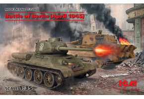 Збірна модель 1/35 Битва за Берлін (квітень 1945 р.) (T-34-85, King Tiger) (дві моделі у наборі) ICMDS3506